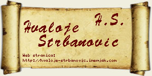 Hvaloje Štrbanović vizit kartica